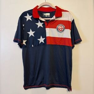 Chicago Cubs Patriotic Navy and Red Polo Shirt - Medium